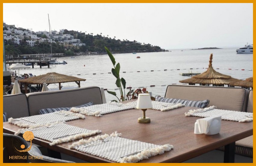 Bodrum Restaurant Ahşap Masa